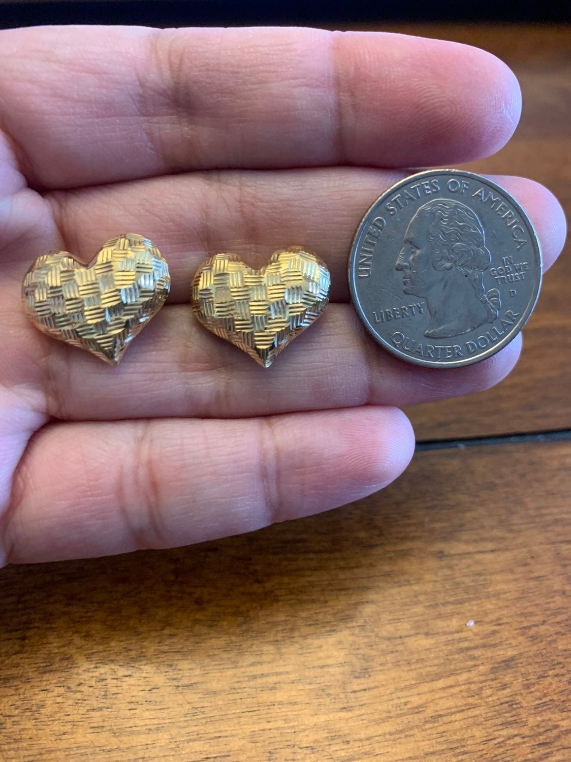Genuine 18K Gold Heart Stud Earring