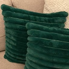 Emerald Green Striped Decorative Throw Pillow Covers 18x18 Inch Set of 2
