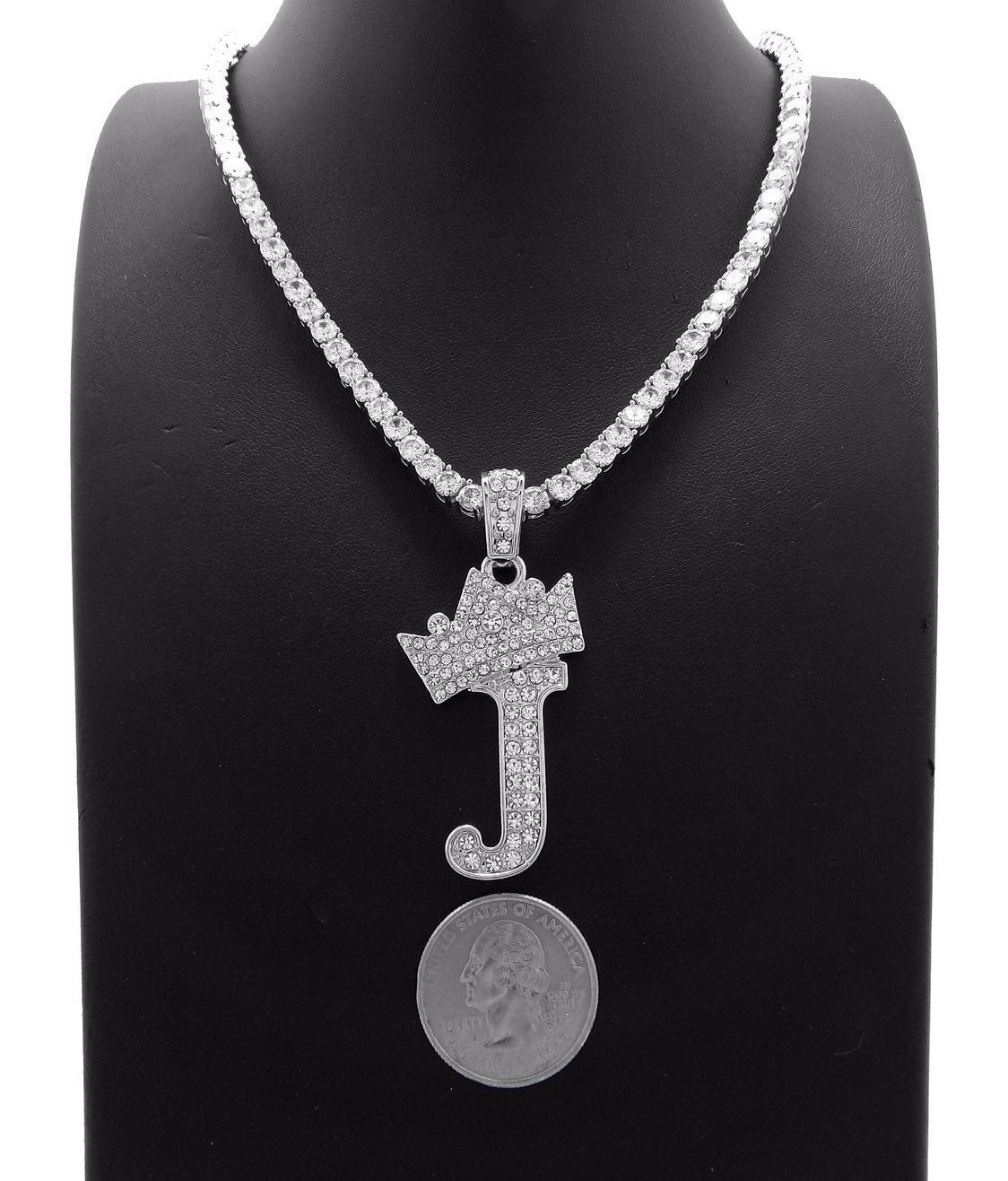 INITIAL J &20 CUBIC ZIRCONIA NECKLACE