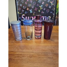 18oz 20oz Starbucks Confetti Stripes Clear Glass Tumbler Water