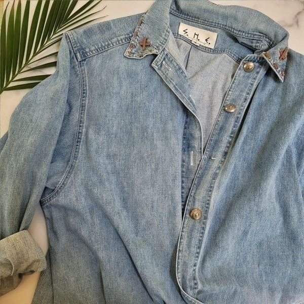 S.H.E. Apparel 90's vintage denim long oversized coat medium rancher western