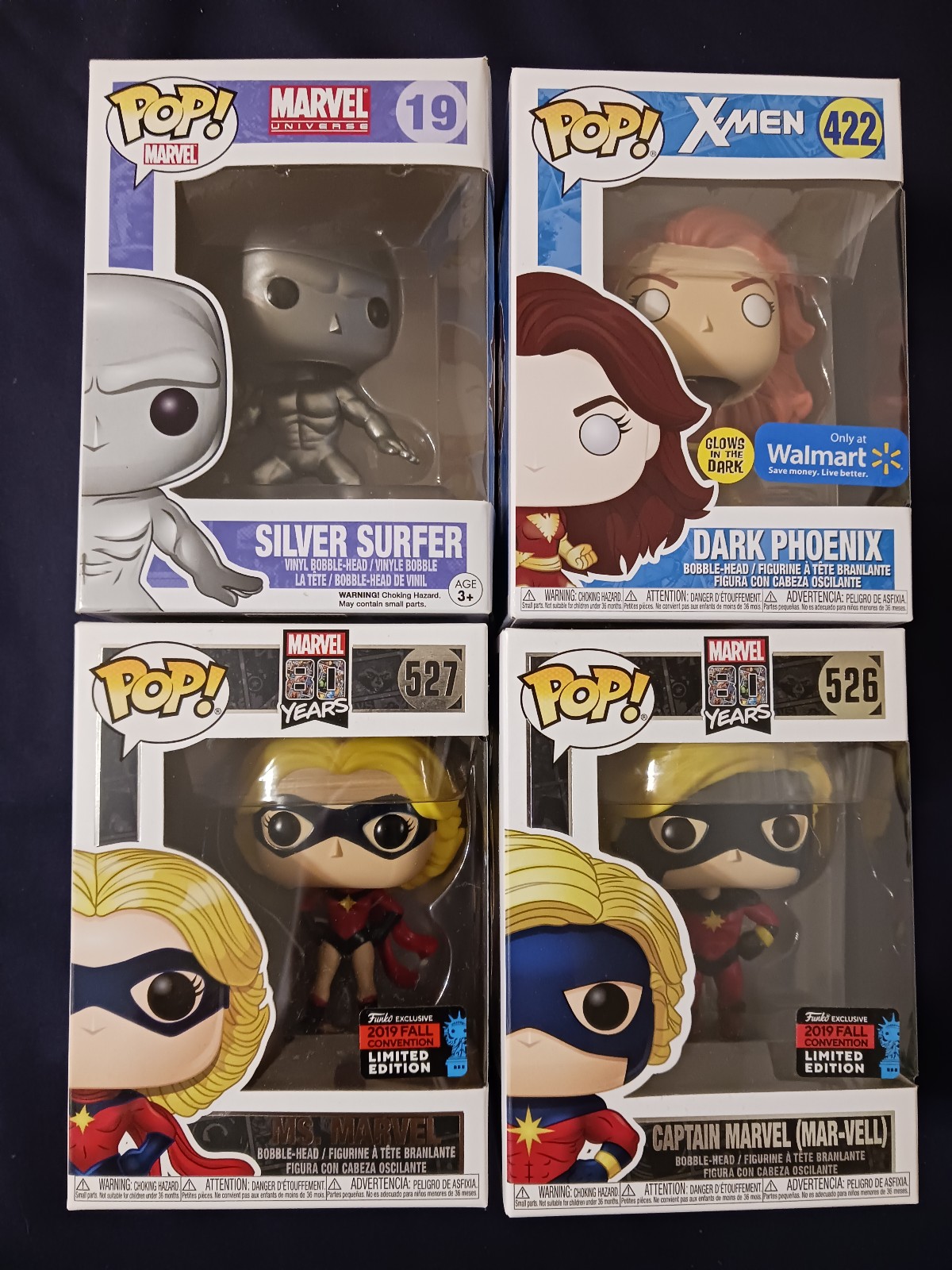 Funko pop marvel cosmic four pack (Silver Surfer, Dark Phoenix, Captain Marvels)
