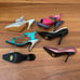 Lot Of 6 Vintage Ceramic High Heels Women’s Shoes Ornaments