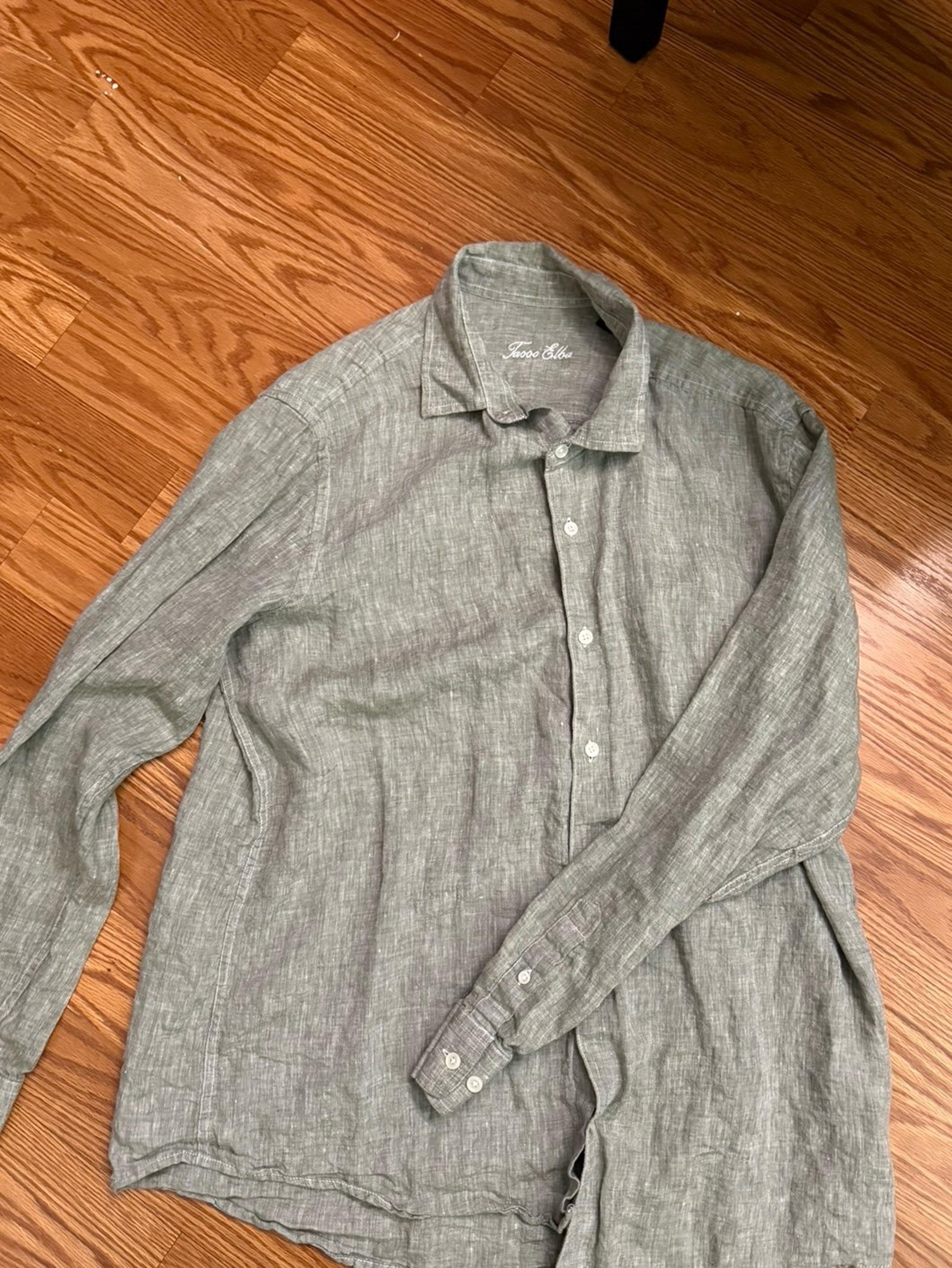 Tasso Elba Mens Boucle Button Up Shirt