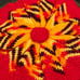 Hand-made Vibrant Southwest Style Crochet Round Pillow Cover - 16 Diameter