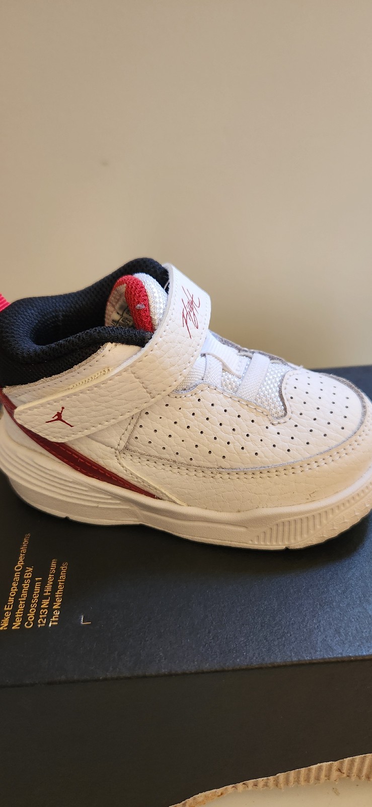NIKE JORDAN MAX AURA 5 (TD) SNEAKERS TODDLER WHITE/BLK/RED DZ4355 101 SIZE 5C