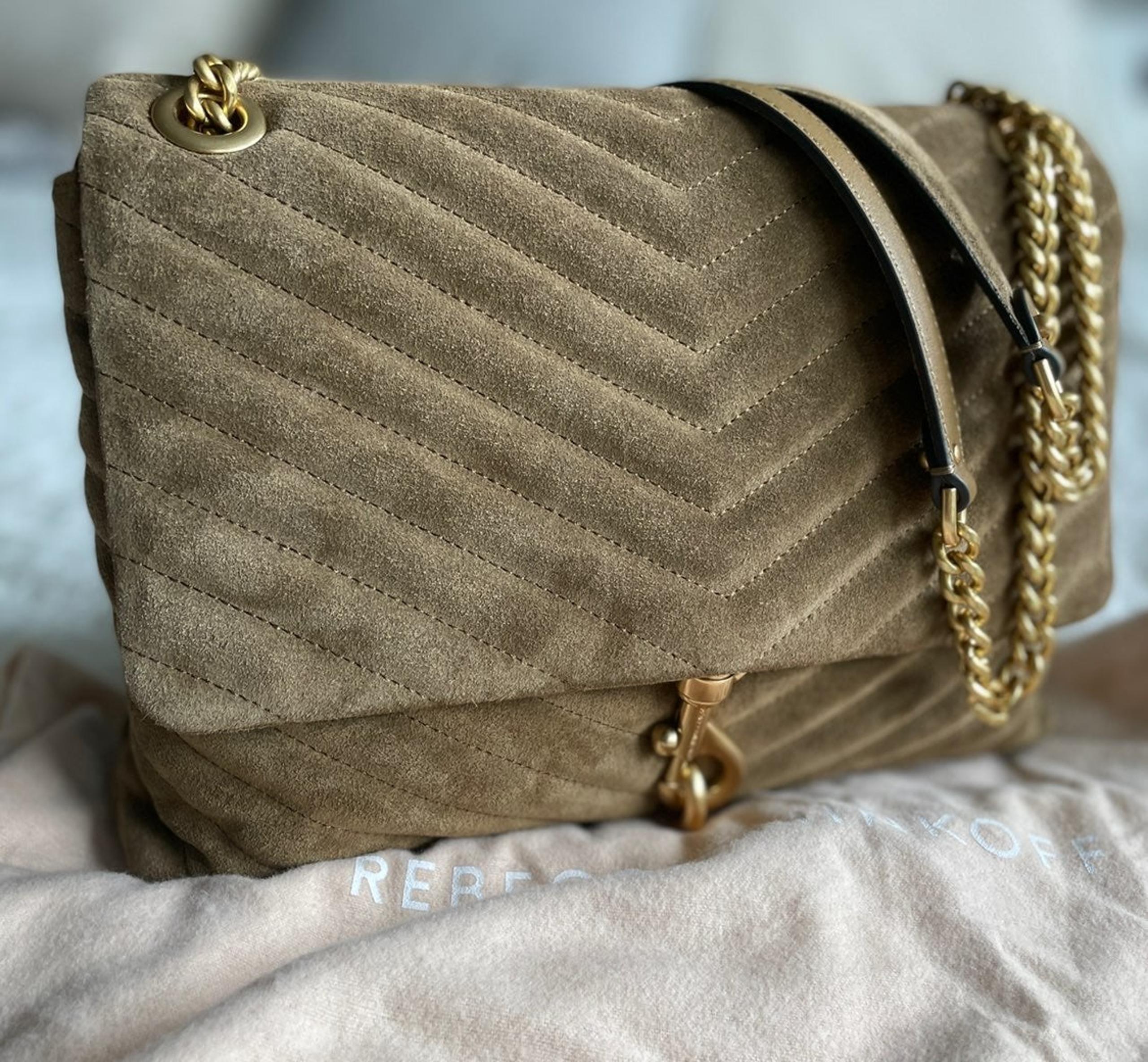 NWT- REBECCA MINKOFF - Edie Suede Flap Shoulder bag