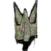 INC XXL Green Floral Jungle Chiffon Print Lace Trim Drawstring Tie Sides Teddy