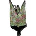 INC XXL Green Floral Jungle Chiffon Print Lace Trim Drawstring Tie Sides Teddy