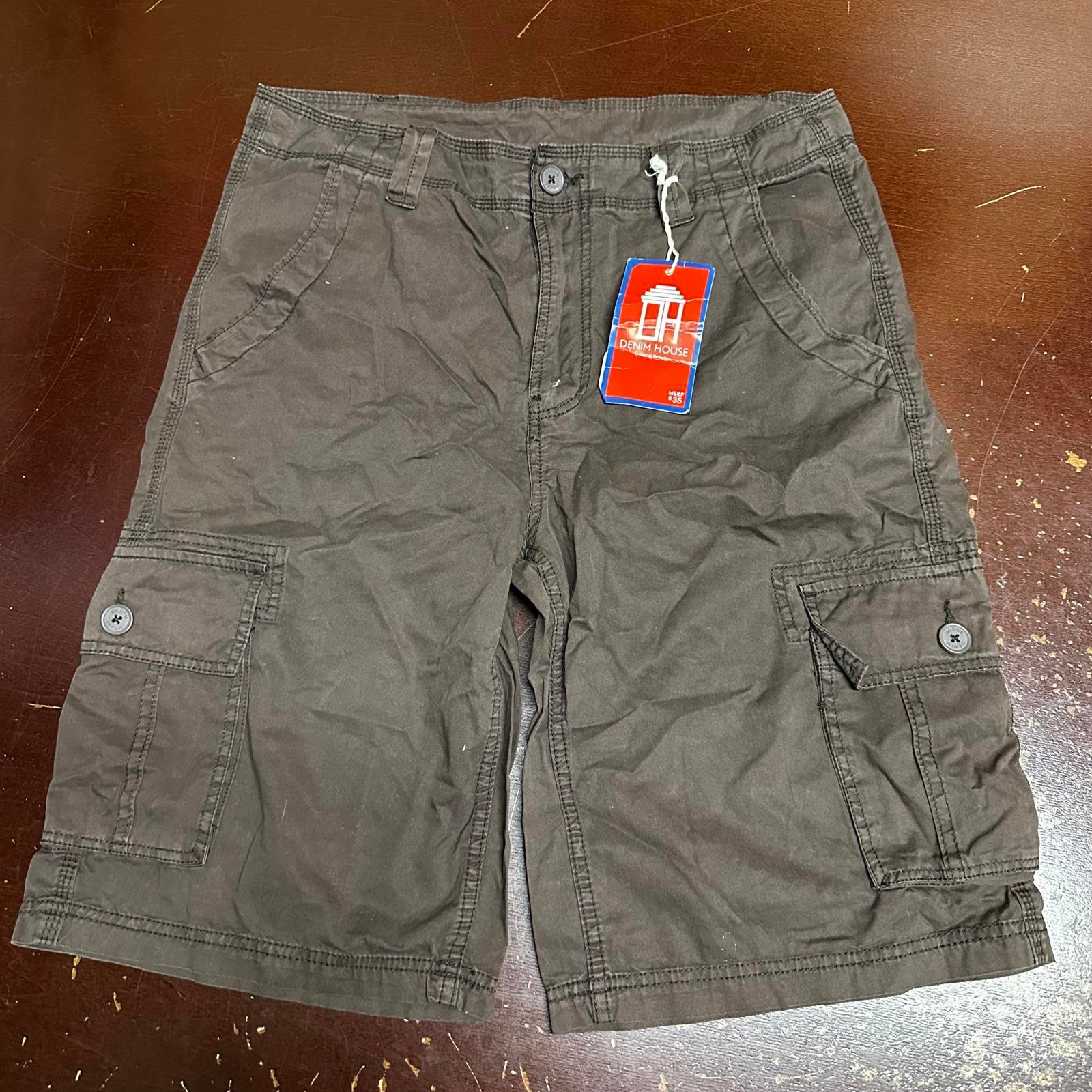 Denim house brown cargo khaki shorts size 36 waist