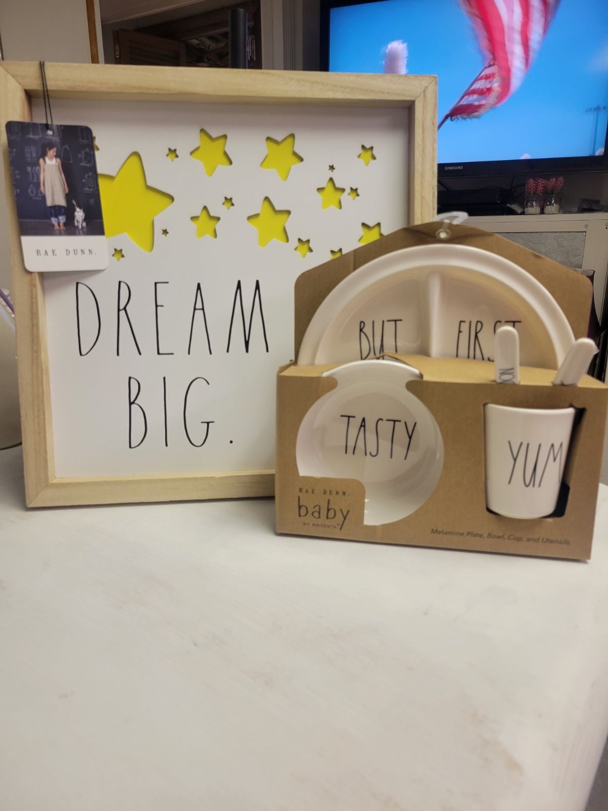 Rae dunn dream big picture and baby plat