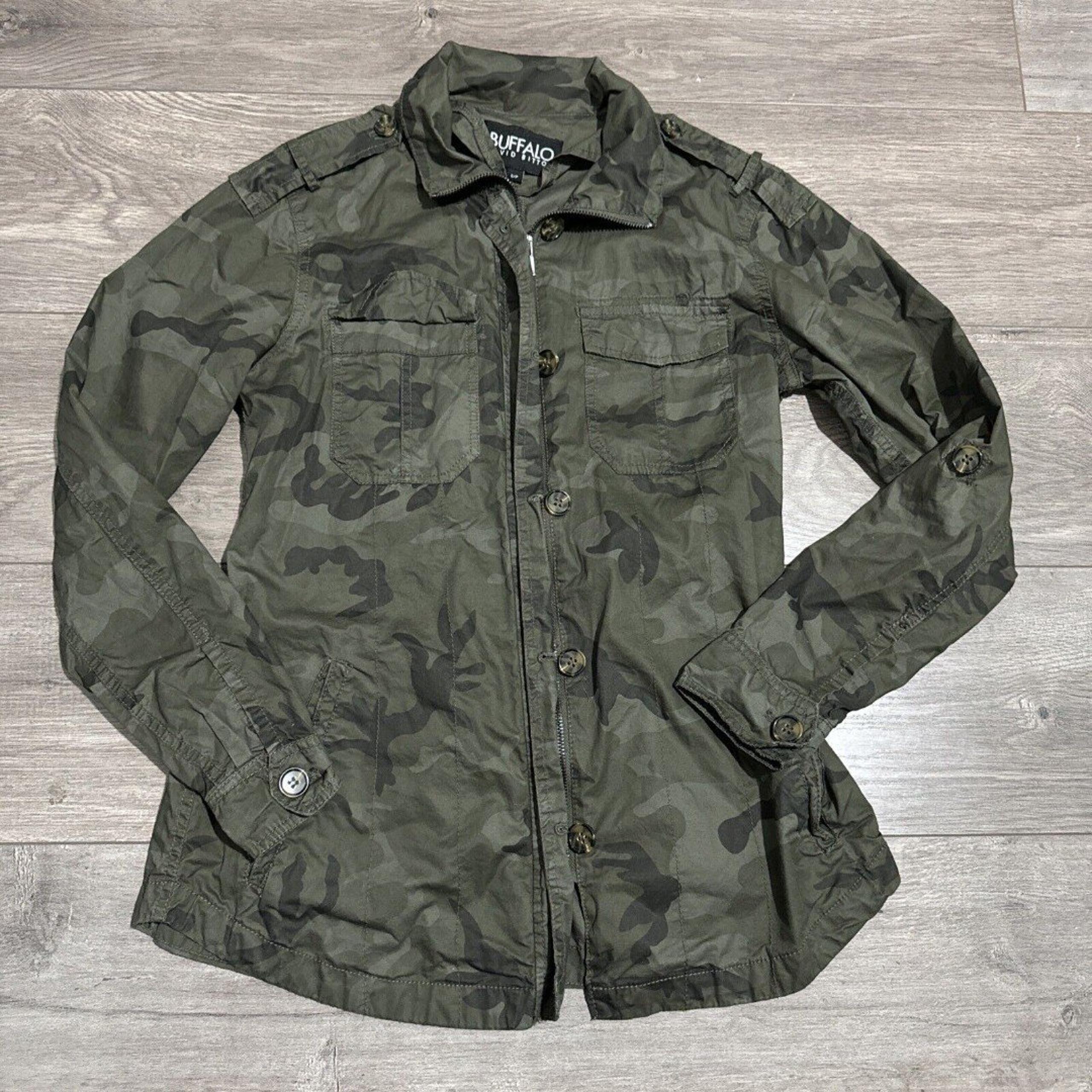 Buffalo David Bitton Women Jacket Size Small Camouflage Full Zip Long Sleeve