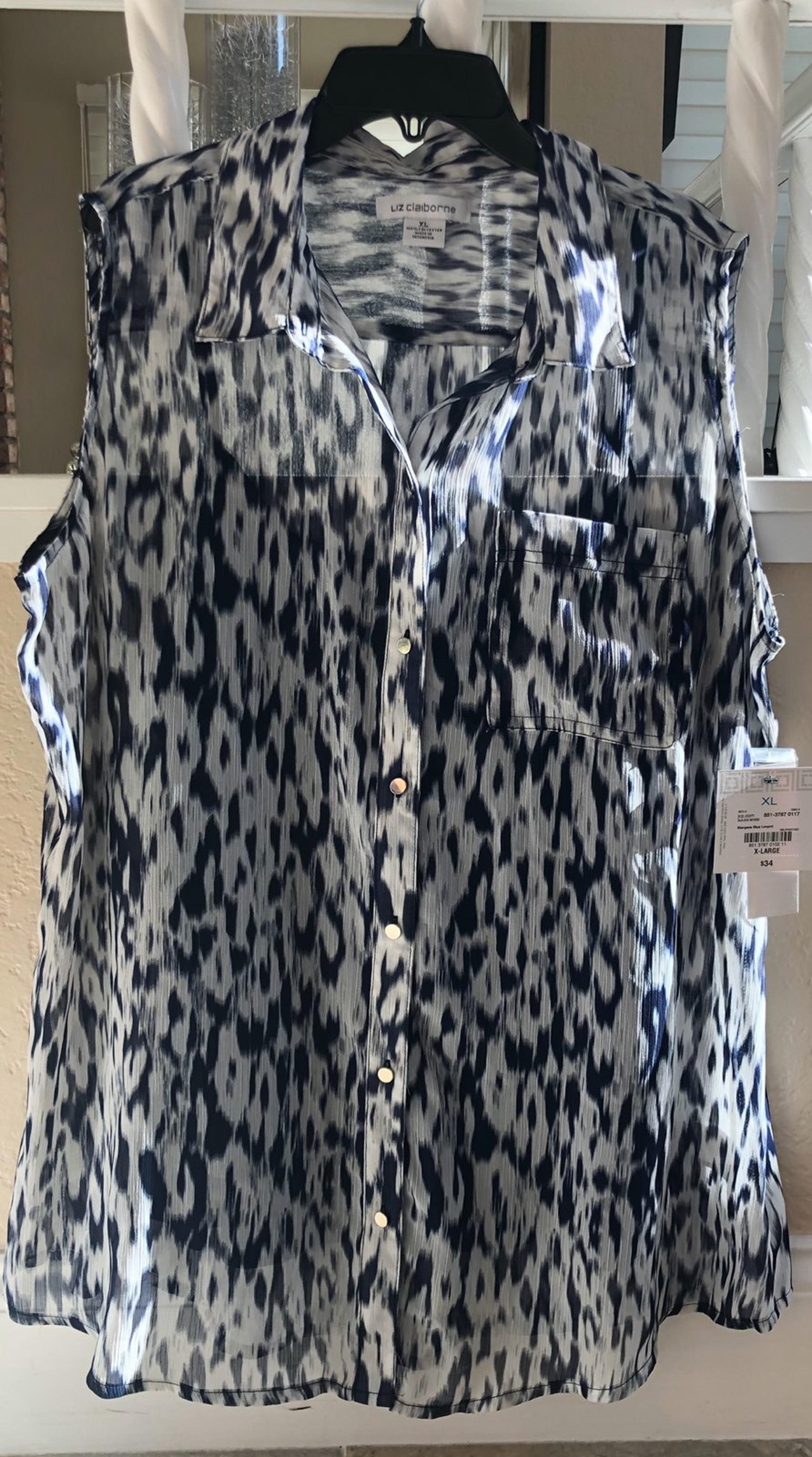 liz claiborne dual layer sleeveless top