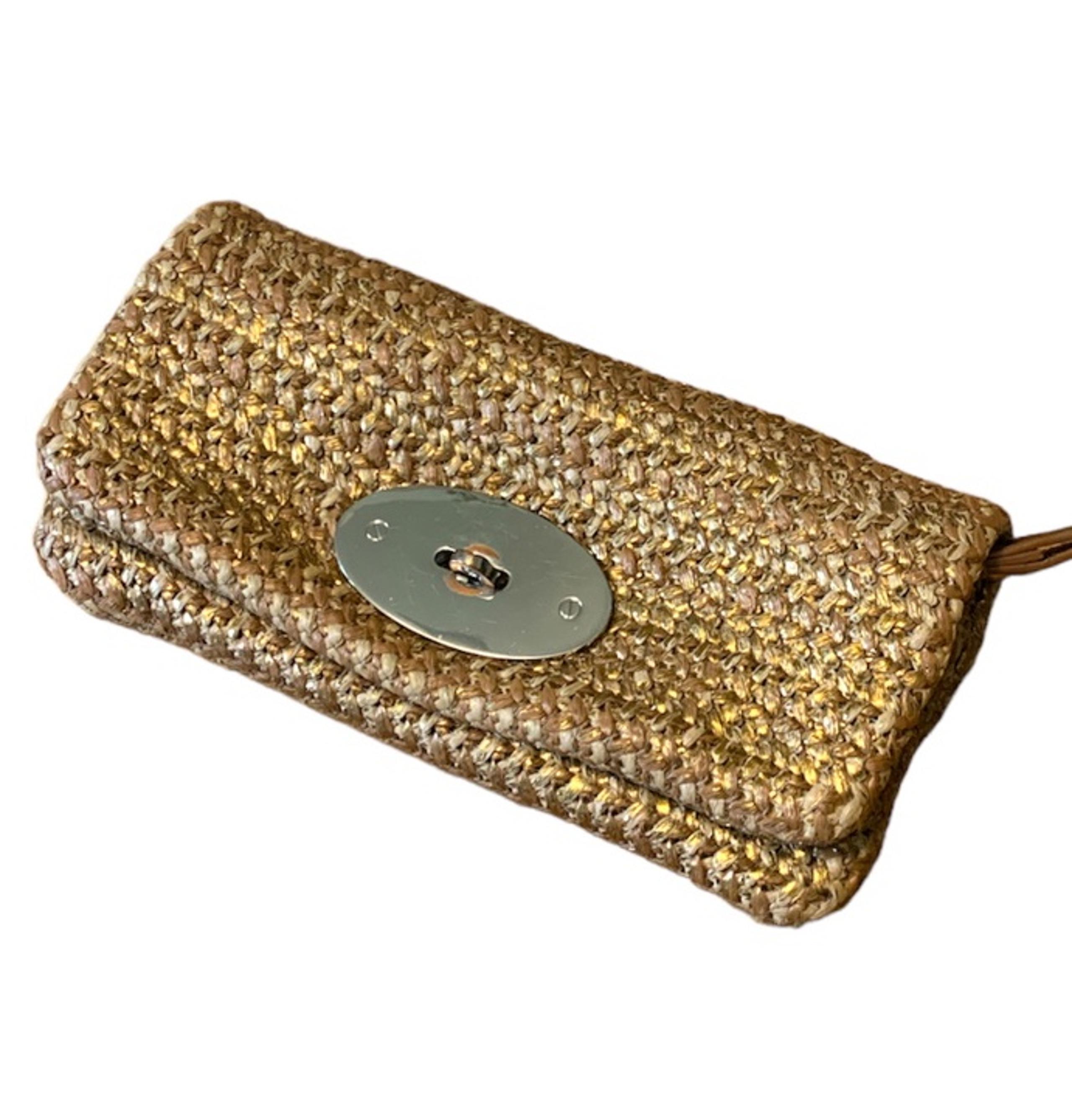 Gold Woven Clutch Purse
