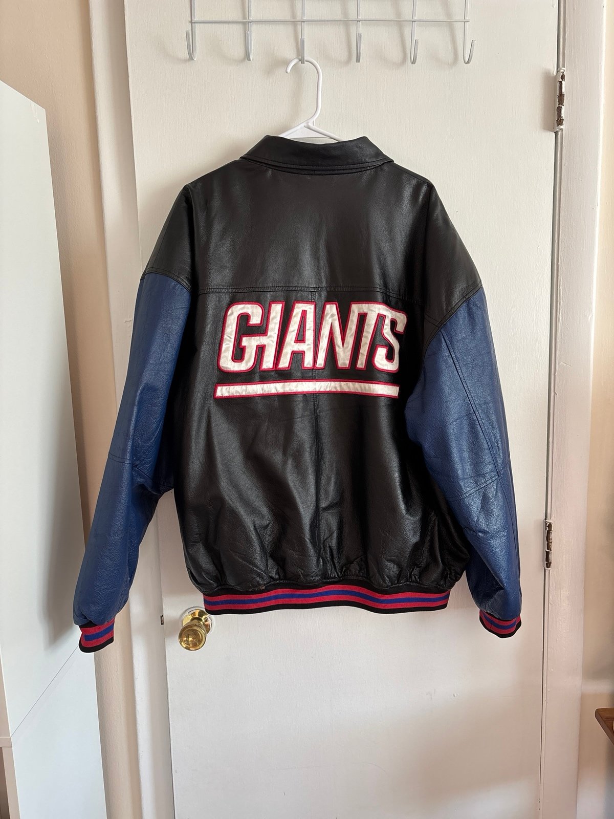90s Leather NY Giants Jacket