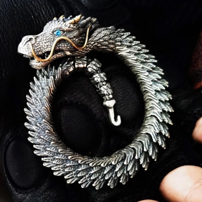 S925 Designer Three-dimensional Dragon Bracelet