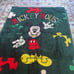 Vintage Mickey Mouse Blanket Puzzle Pieces GREEN 61 x 87