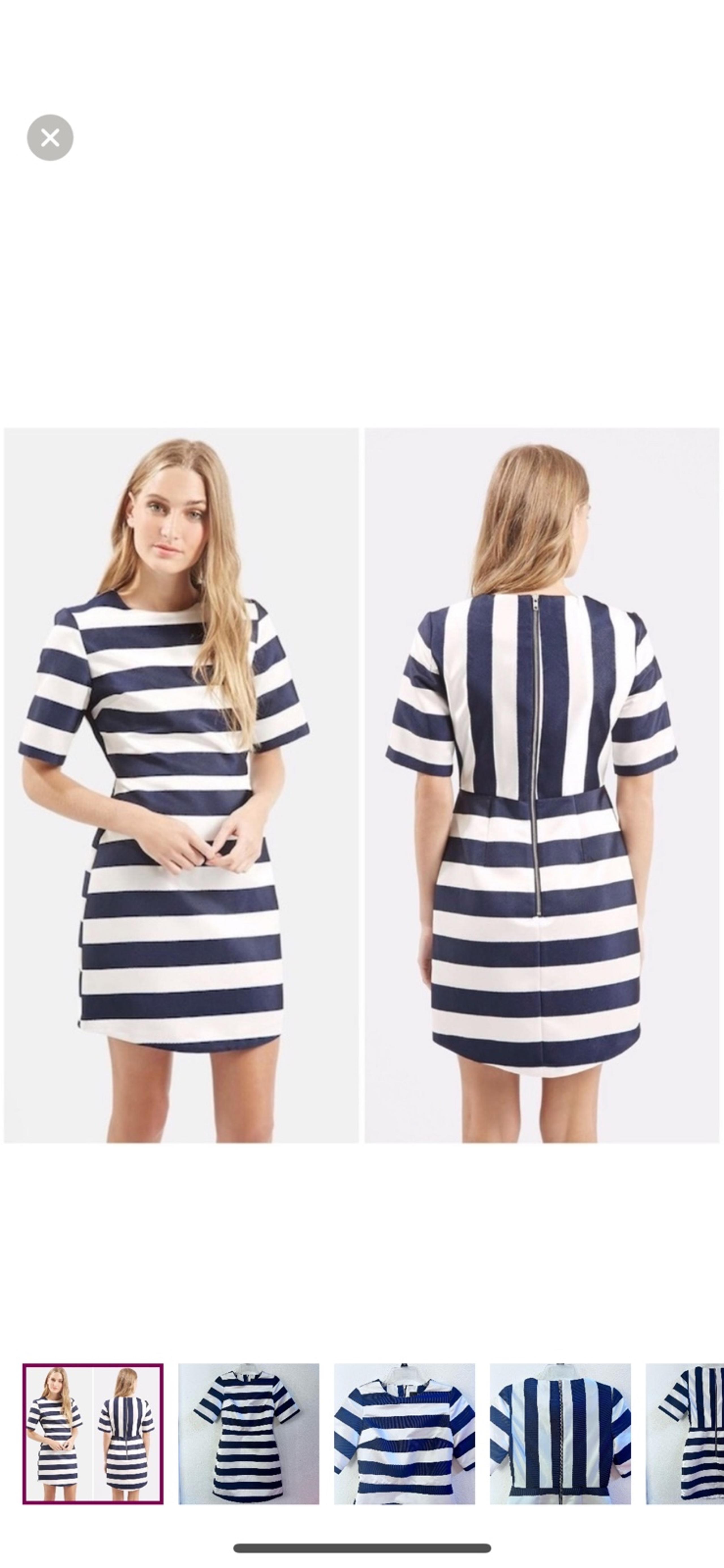Topshop blue & white striped mini dress