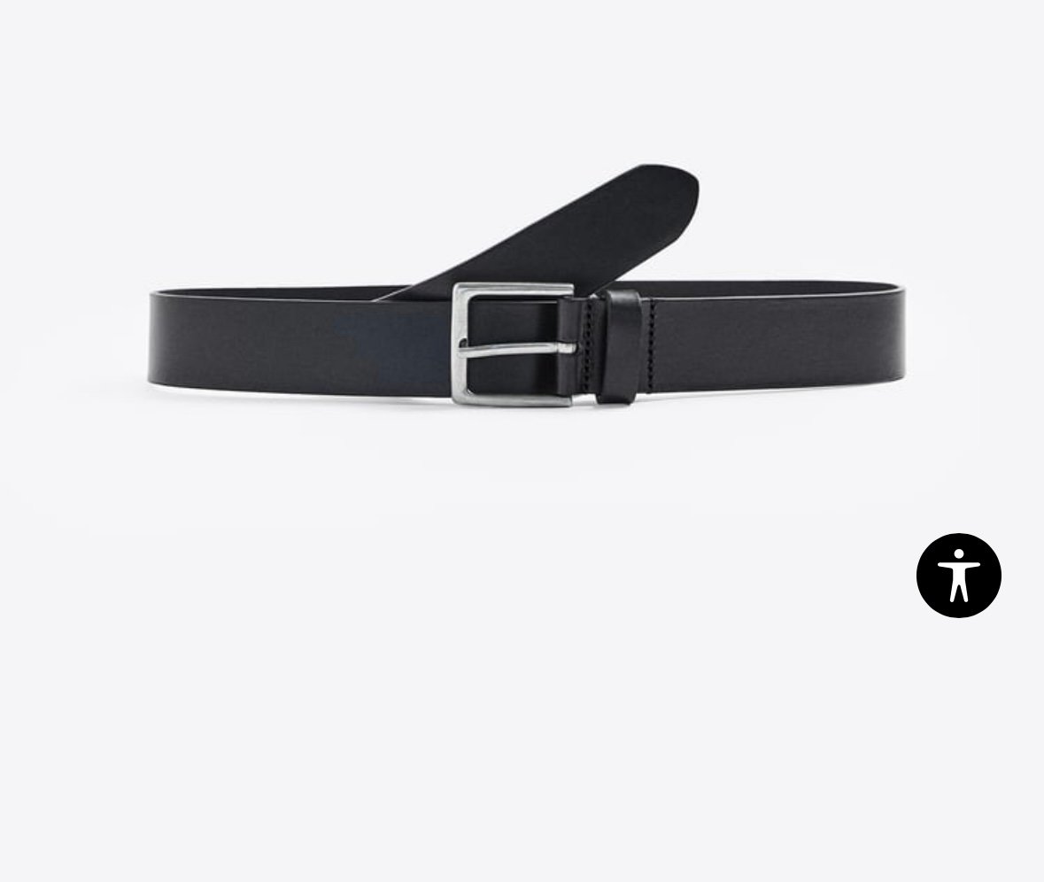 NWOT Zara Men’s Black Leather Belt size 32