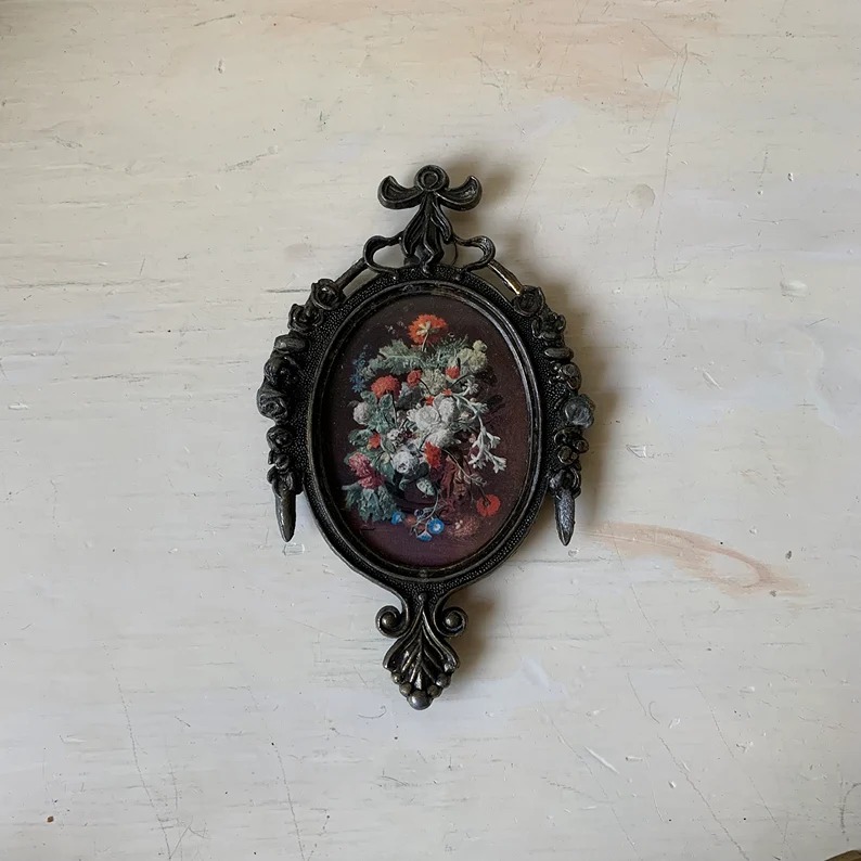 Vintage Florentine Frame with Floral Print
