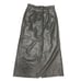 Vintage rare leather maxi skirt Preston & York 100% leather grey size 12 lined
