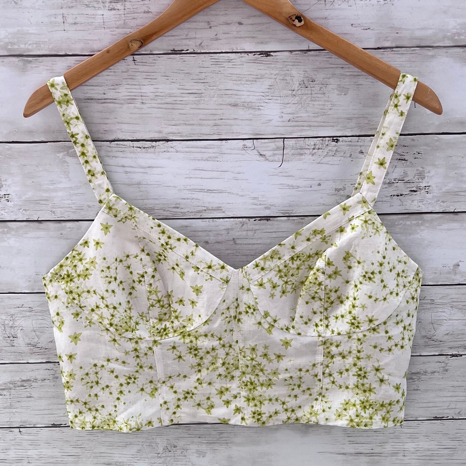 NEW Size 10 All Saints Cassia Amanzi Printed Bustier Floral Bralette Crop Top