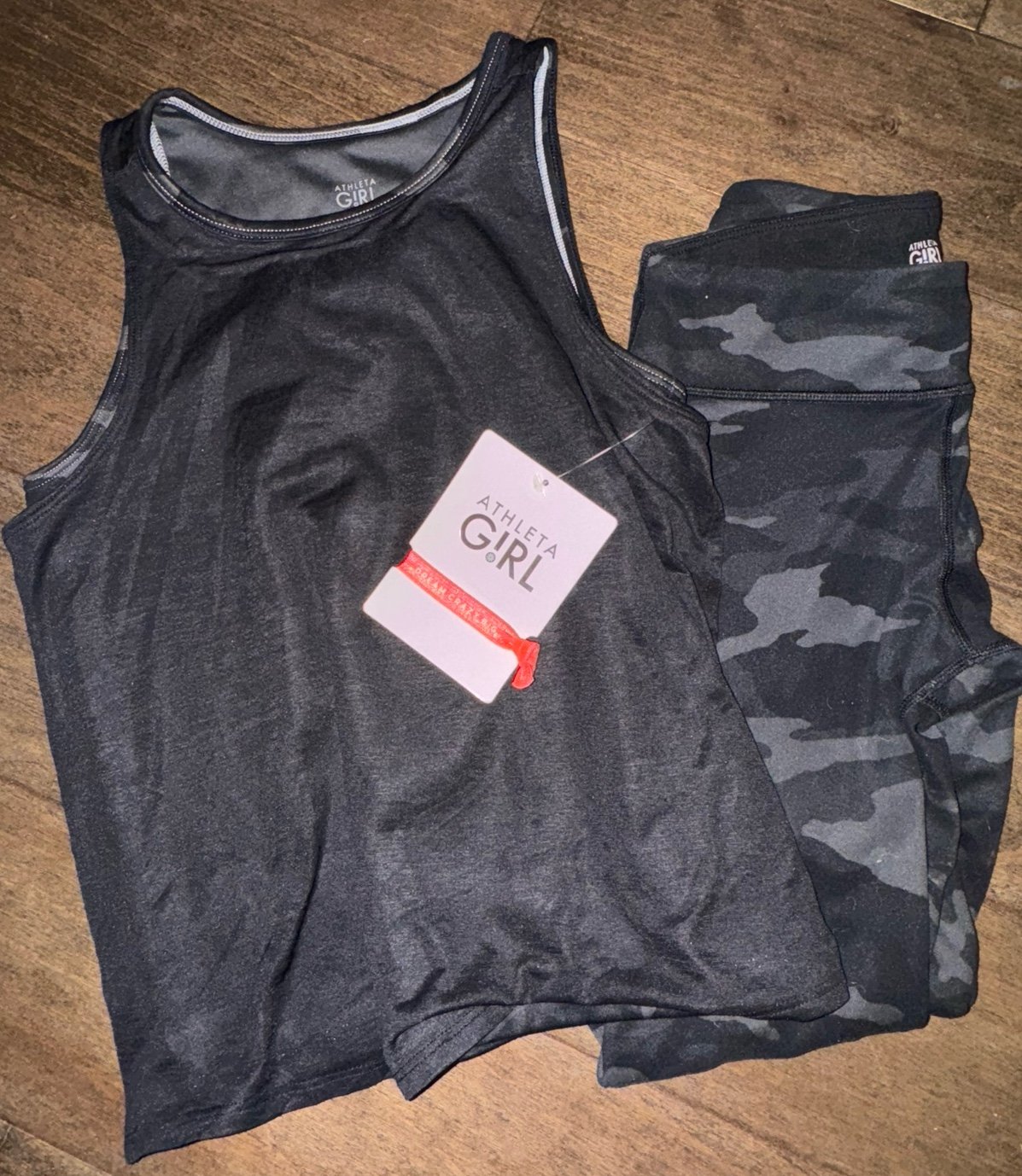 Athleta girl matching leggings (EUC) and tandem tank (NWT) size medium