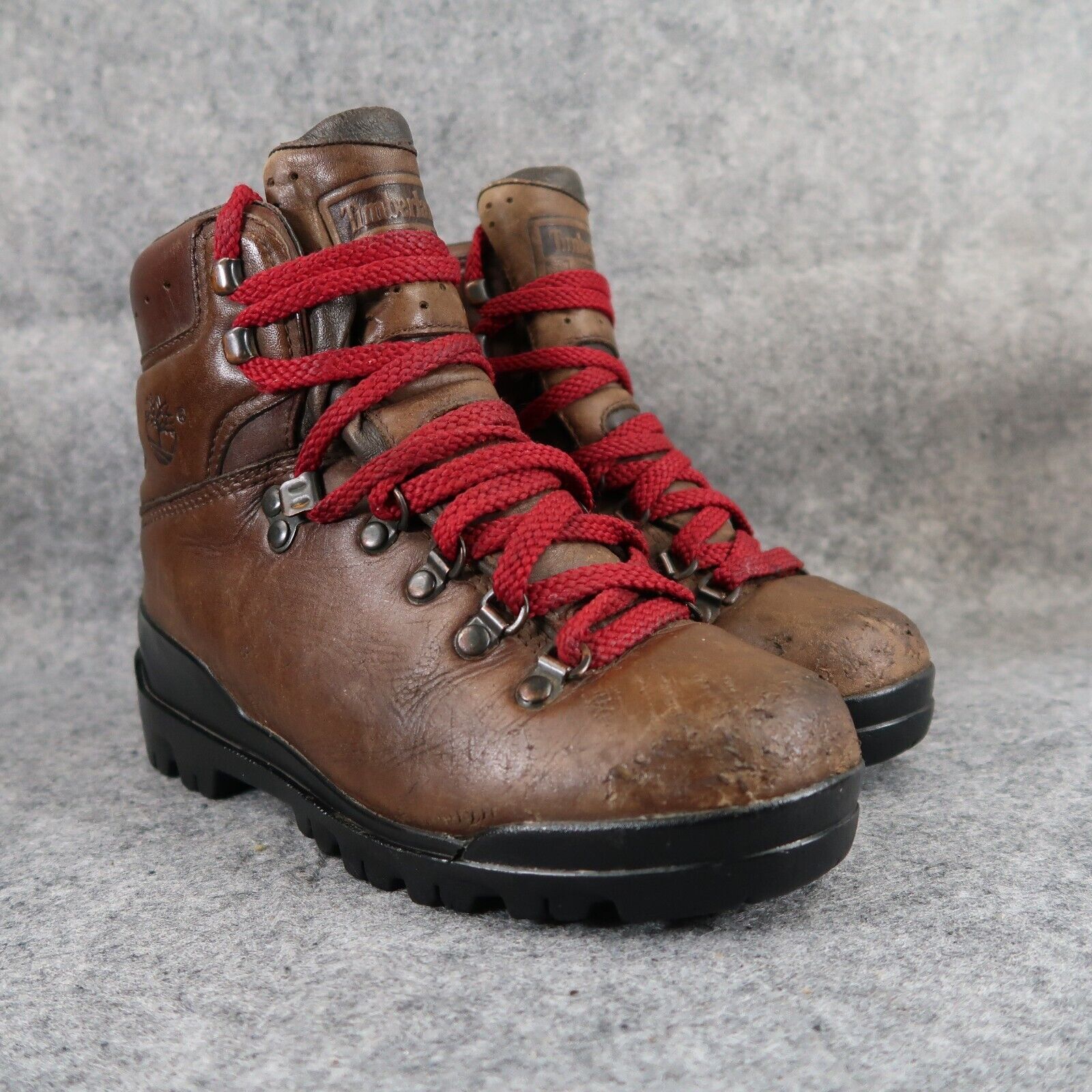 Timberland Shoes Womens 7 Boots Hiking Outdoor Leather Vintage Brown Lace Up Mid