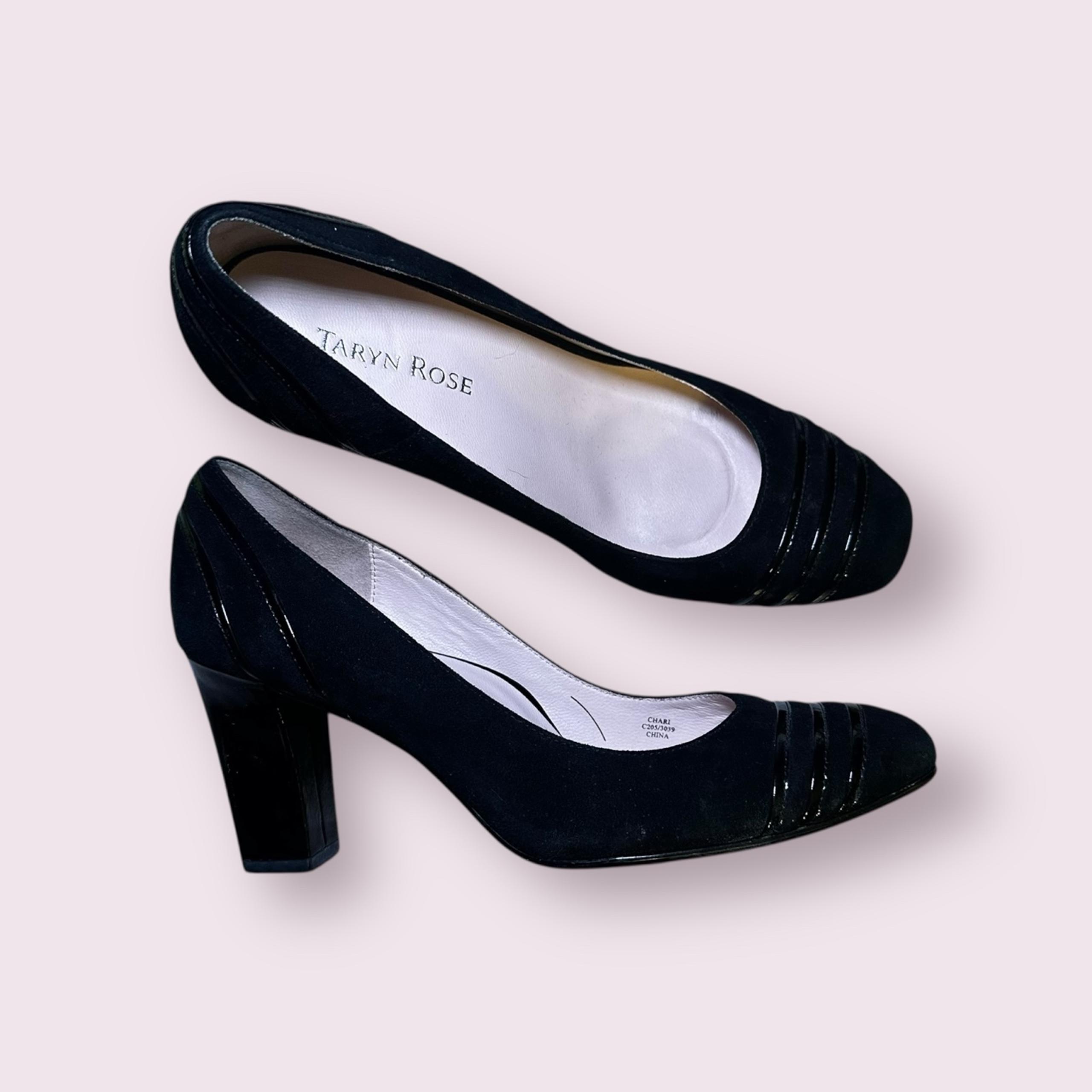Taryn Rose Women's Tamara Silky Suede Pump, Black, 7 M US