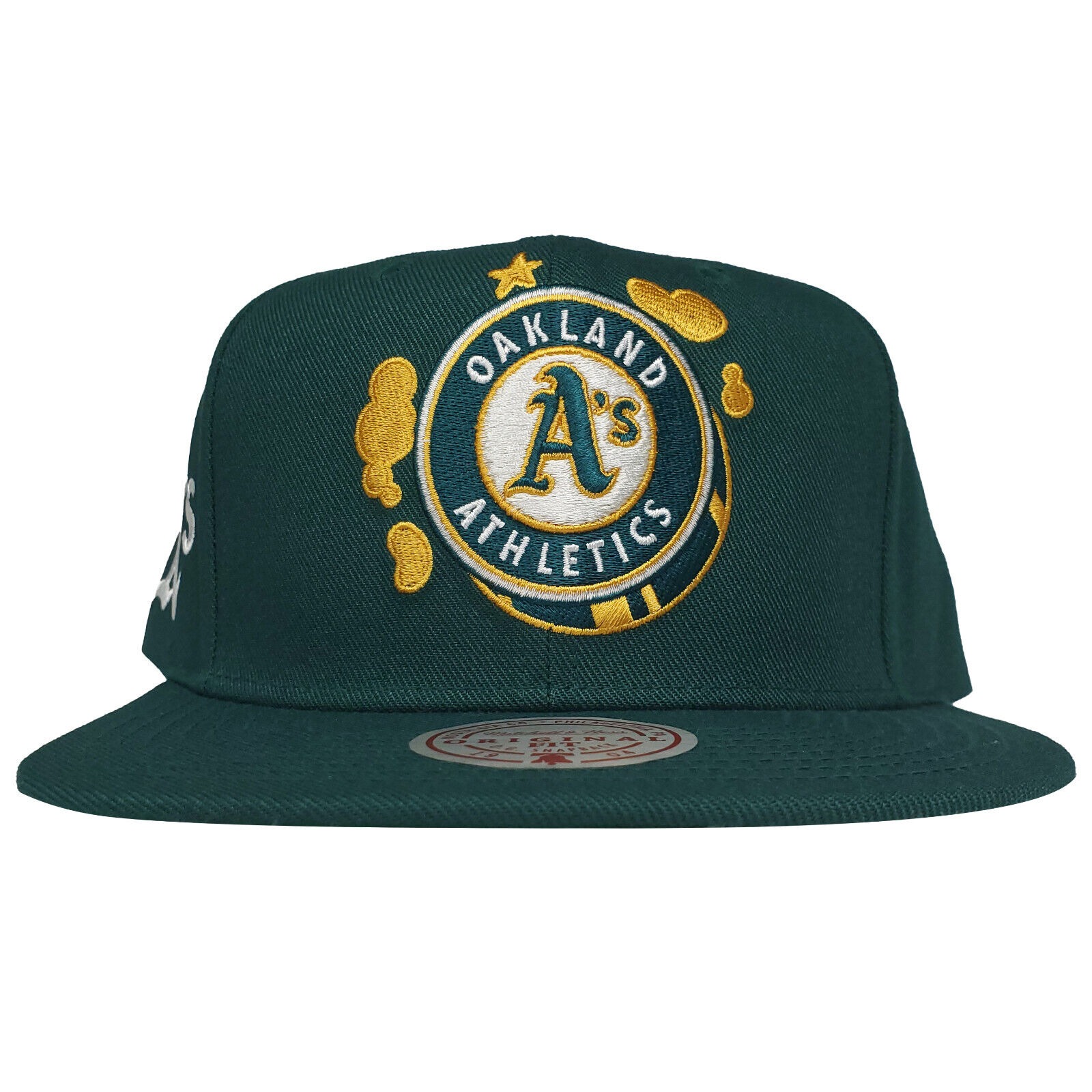 Oakland Athletics Mitchell & Ness MLB Snapback Hat Cap 3D Logo Green NWT