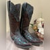 Ariat Chocolate & Turquoise Leather Woman’s Cowboy Boots Style 10008754 size 7B