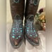 Ariat Chocolate & Turquoise Leather Woman’s Cowboy Boots Style 10008754 size 7B