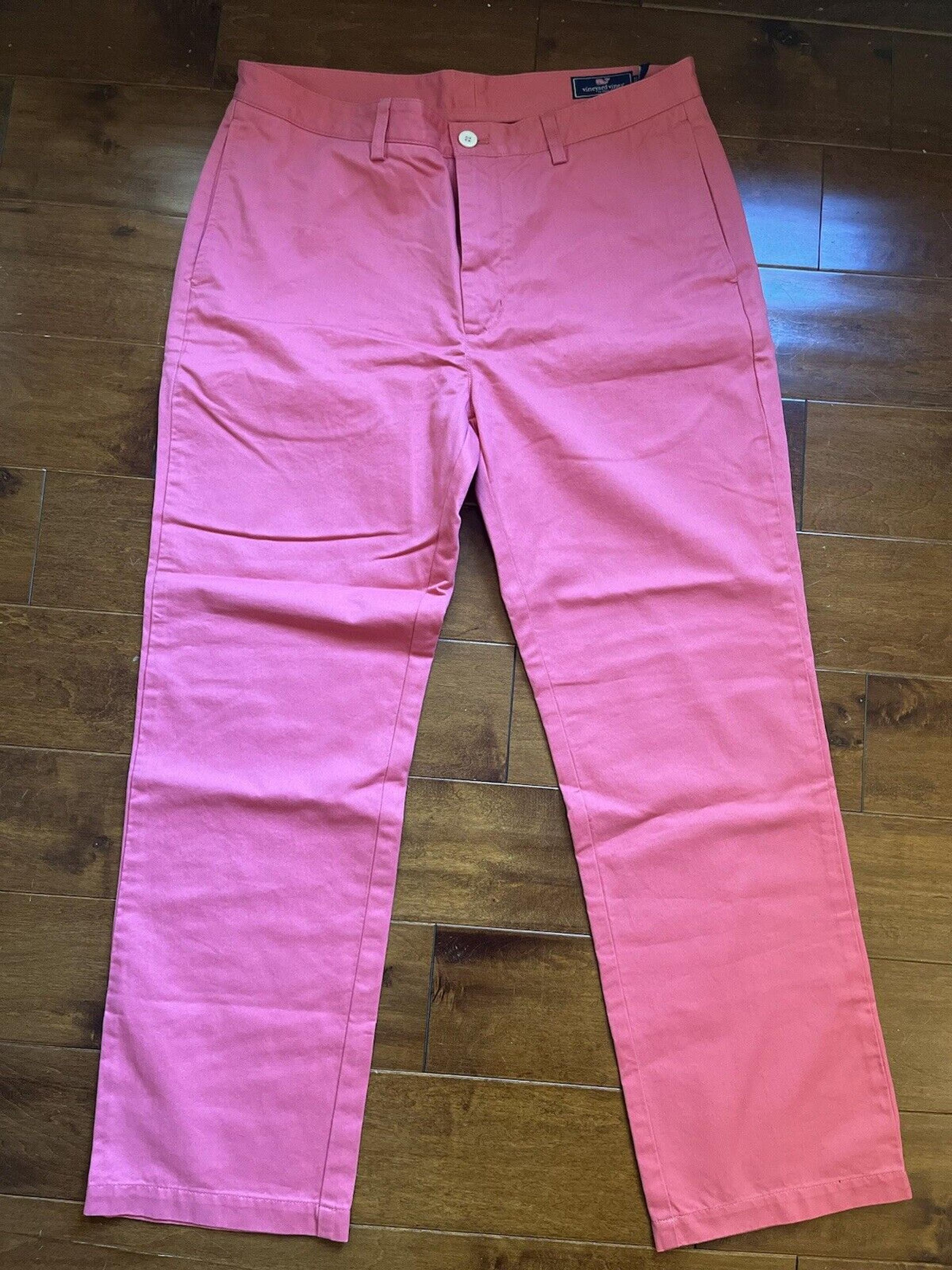 Vineyard Vines Club Pants Mens 35x30 Coral New Solid Preppy Chino Stretch