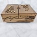 Vintage metal trinket jewelry box velvet lined pearl inlay art deco accordion