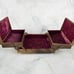 Vintage metal trinket jewelry box velvet lined pearl inlay art deco accordion
