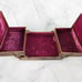Vintage metal trinket jewelry box velvet lined pearl inlay art deco accordion