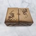 Vintage metal trinket jewelry box velvet lined pearl inlay art deco accordion