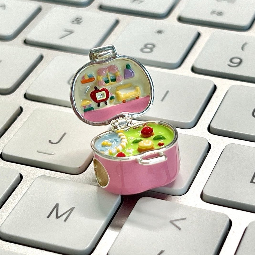 Animal Crossing Openable Lunch Box 925 Sterling Silver Charm(Fit Pandora)