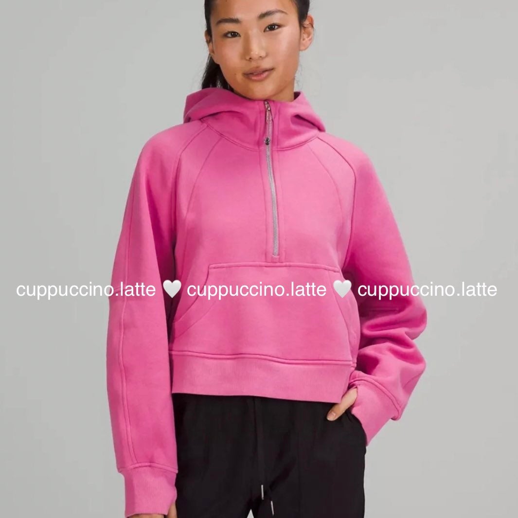NWT Lululemon Athletica Scuba Oversized Half-Zip Hoodie in Pink Blossom