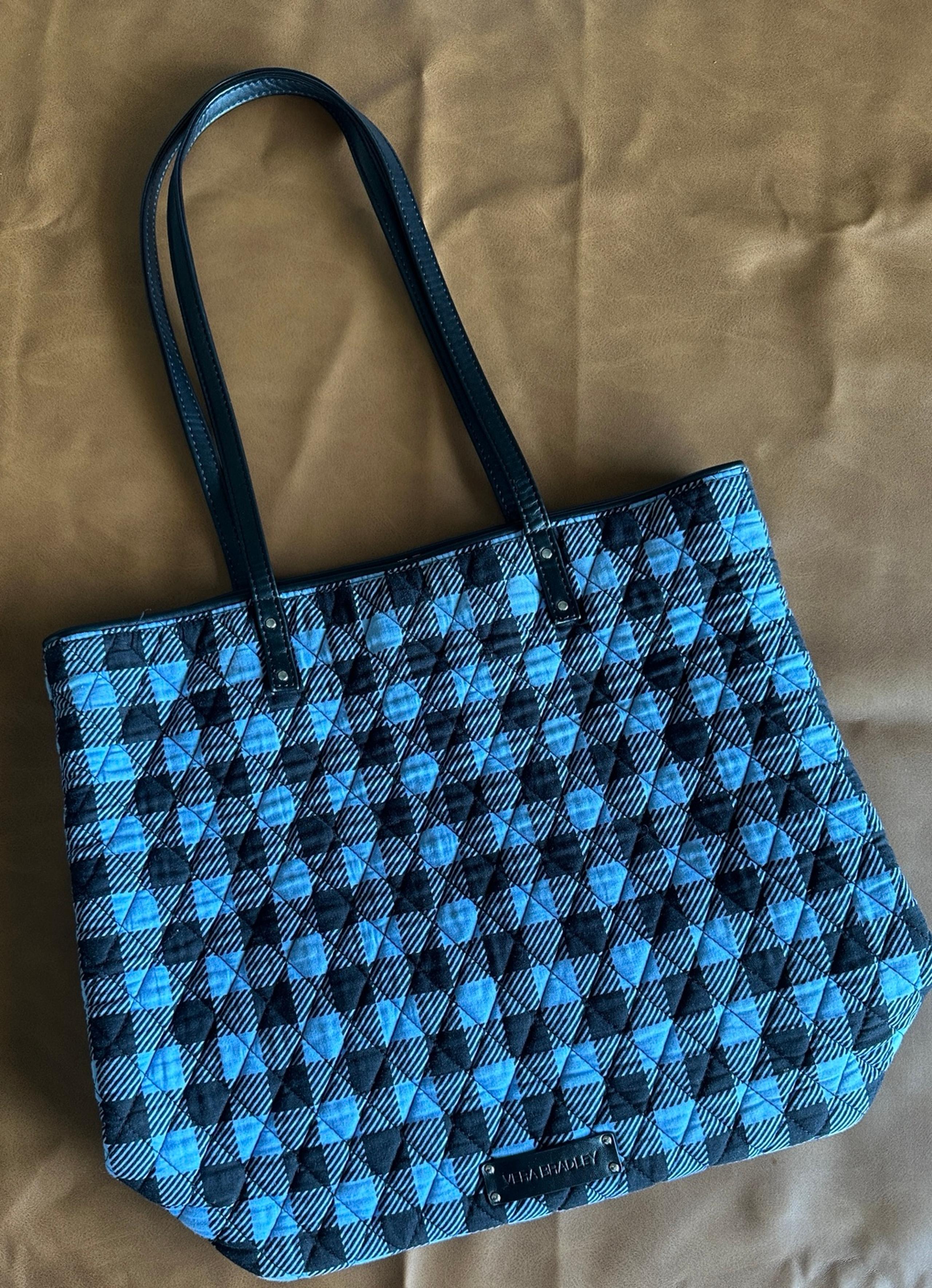 Vera Bradley Alpine Check Day Tote Plaid Faux Leather Trimmed Bag Shoulder Strap