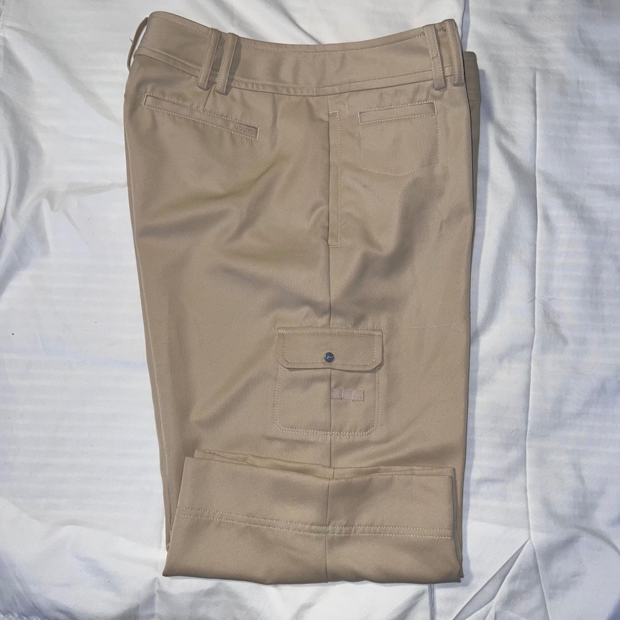 Izod Capri Cropped Cargo Pants Stretch Casual Golf Khaki Beige Womens-8