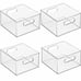 Set of 4 Clear Stackable Storage Organizer Container Bin, Hallway, Bedroom, Line