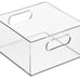 Set of 4 Clear Stackable Storage Organizer Container Bin, Hallway, Bedroom, Line