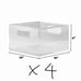 Set of 4 Clear Stackable Storage Organizer Container Bin, Hallway, Bedroom, Line