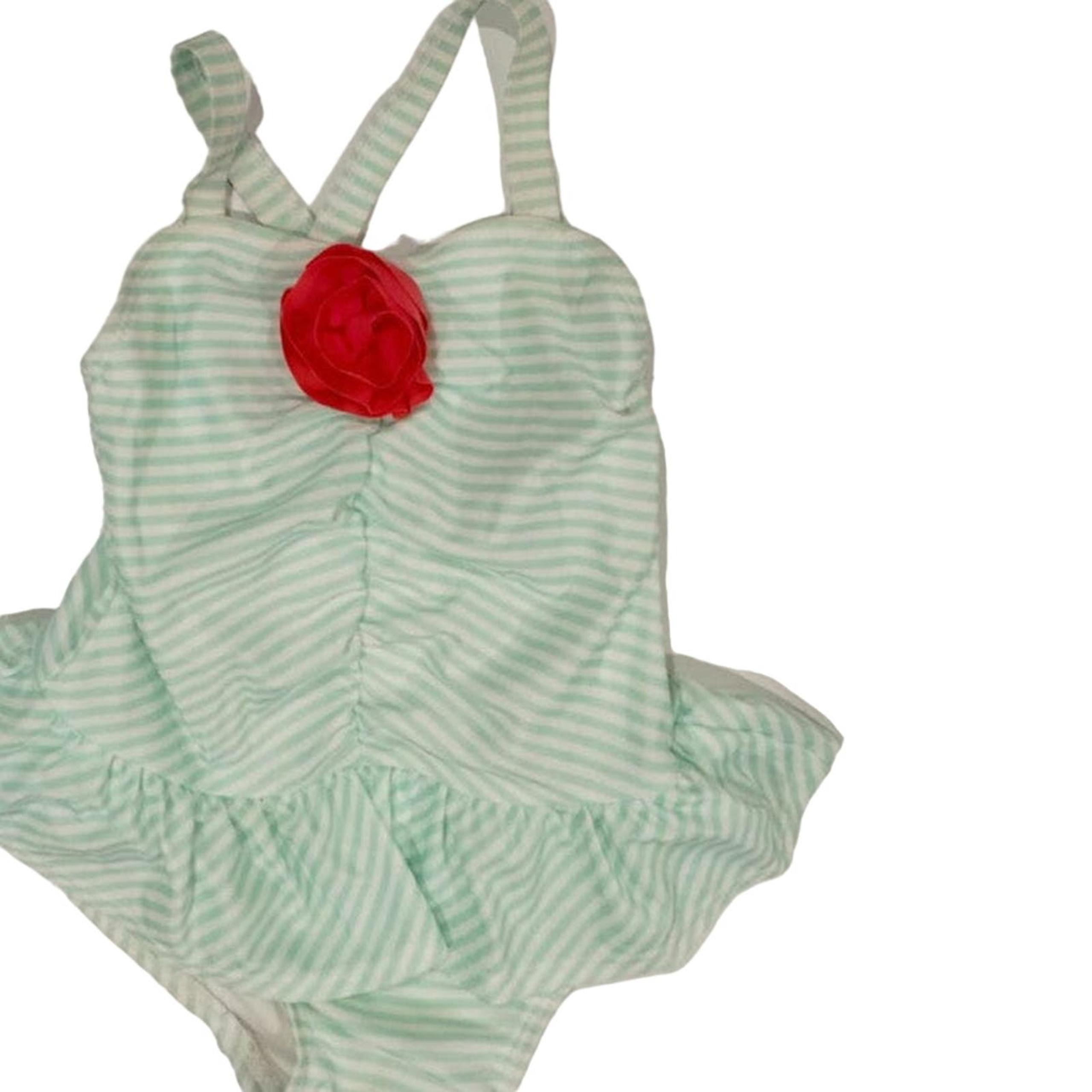 Gymboree girl toddler bathing suit one piece floral green size 2T