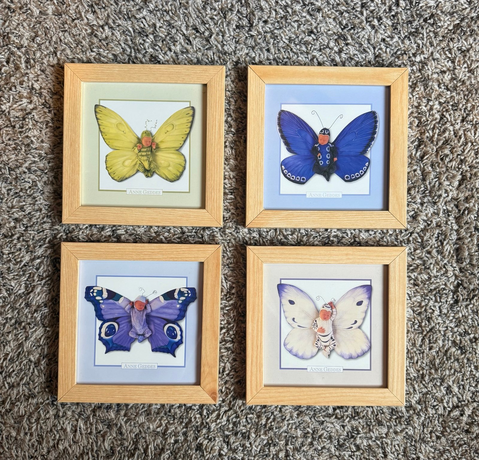 Anne Geddes 4 Baby Butterfly Prints