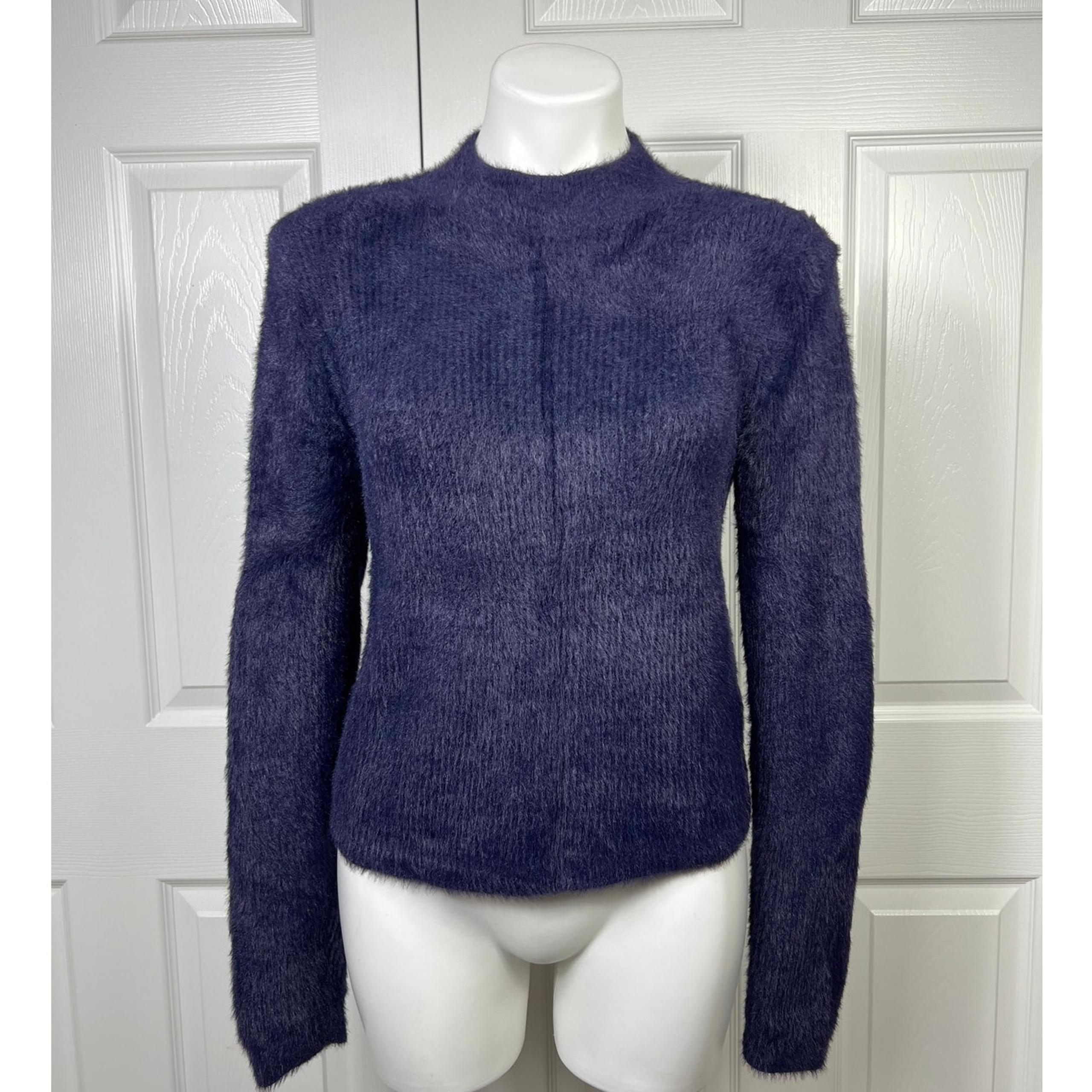 Paris Atelier & Other Stories Fuzzy Mock Neck Sweater Wool Blend Deep Purple M