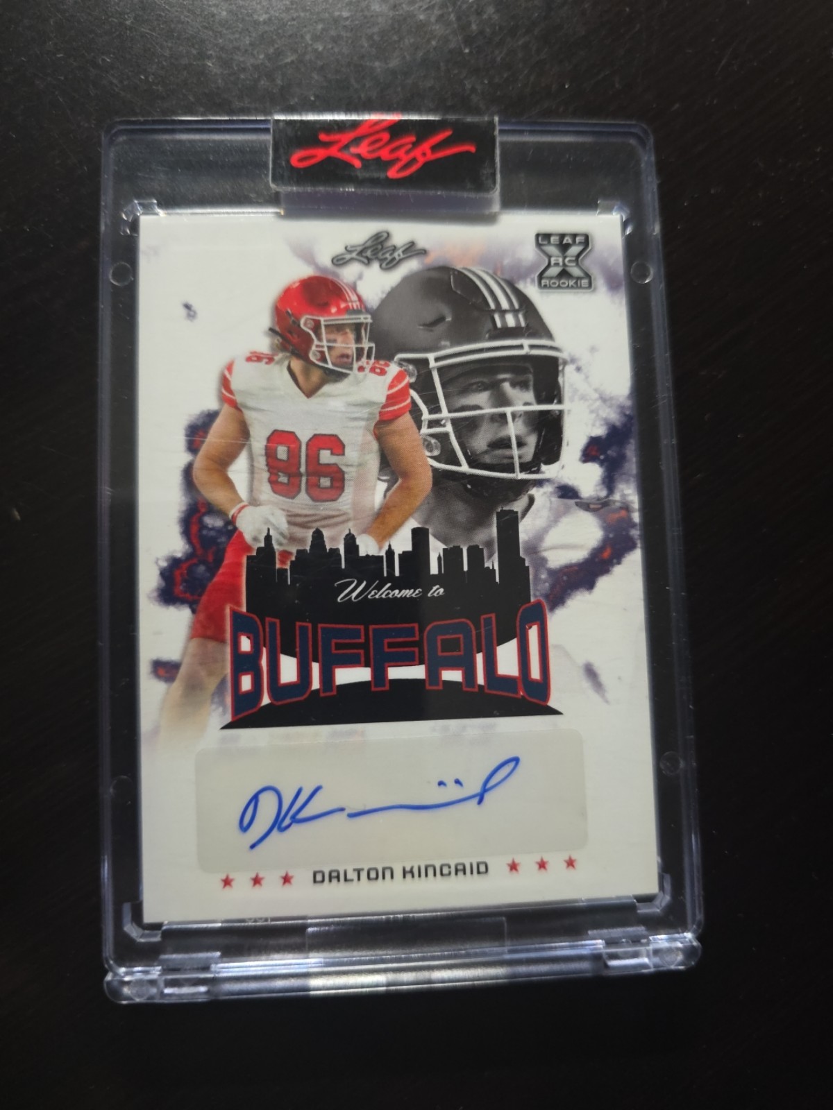 DALTON KINCAID 2023 LEAF WELCOME TO BUFFALO ROOKIE AUTO XRC LE #/214