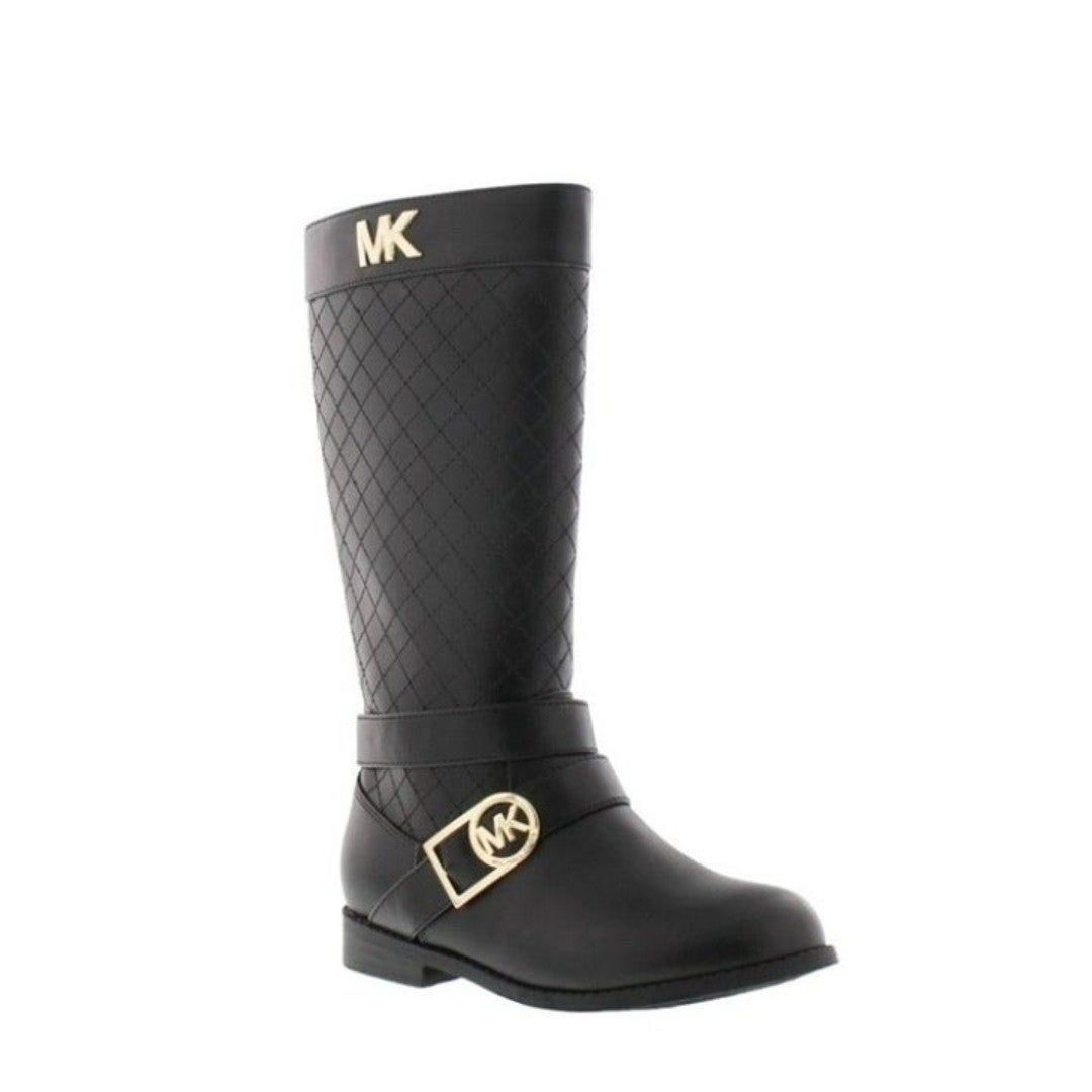 New! MICHAEL KORS Toddler Girls Black Quilted Tall Boots Riding Boots Size 7