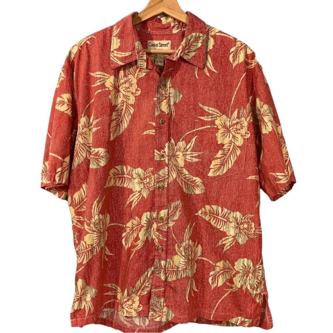 Cooke Street Vintage Hawaiian Shirt Reverse Print Aloha Button Up S Mens Size XL